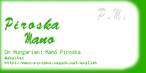 piroska mano business card