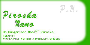 piroska mano business card